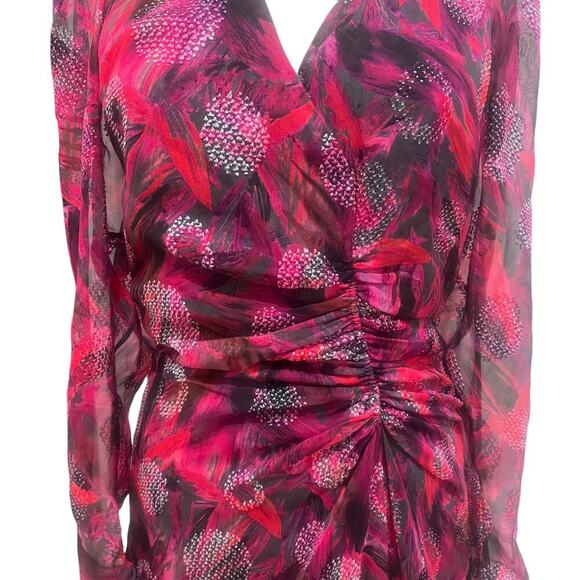 IRO Pascalina Textured Ruched Dress Size 38 US 8 Silk Blend Pink - Picture 9 of 13